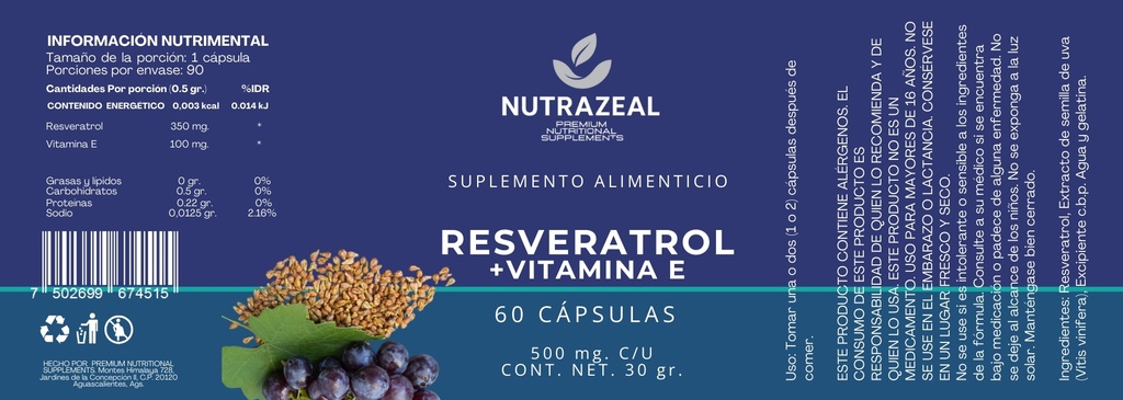 RESVERATROL + VITAMINA E 
